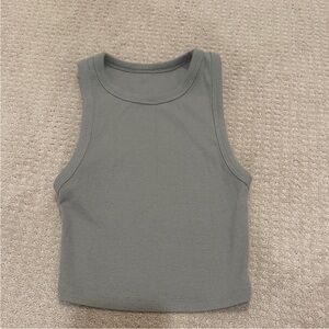 Gray Sleeveless Ribbed Women's Top